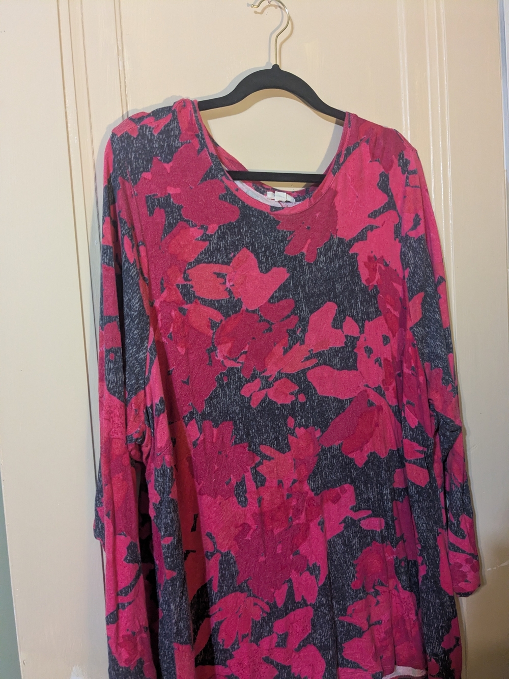 NIC+ZOE Pink Floral-Print Long Sleeve Tee